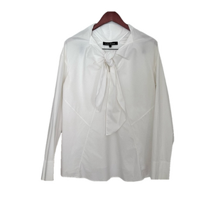Lida Baday white blouse size 10 with tie neck